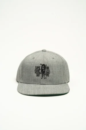 Gorra Snapback De Acrilana, Frente Gris Claro Jaspe, Visera Gris Claro Jaspe, Trasero Gris Claro Jaspe