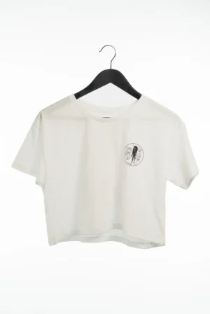 Crop Top Logo con Texto Negro